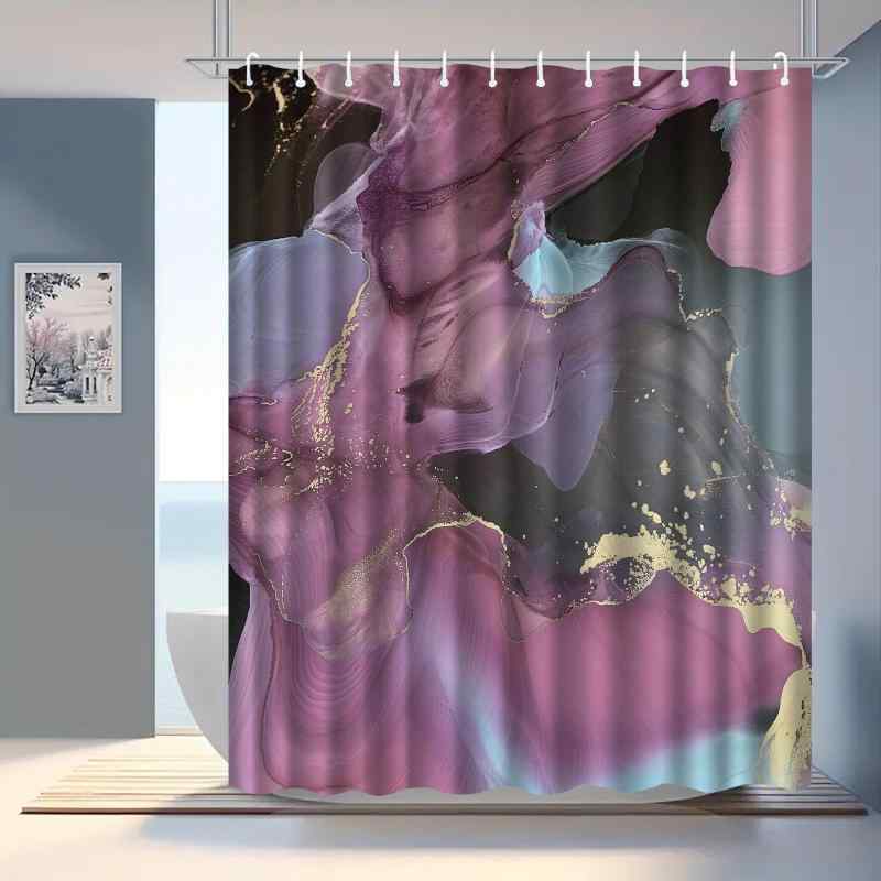シャワーカーテン 大理石模様 防水 撥水 防カビ ポリエステル デジタルプリント おしゃれ モダン シンプル バスルーム 浴室 間仕切り 目隠し