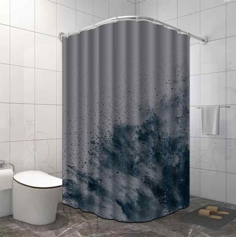 シャワーカーテン ポリエステル 防水 撥水 浴室 バスルーム お風呂 ユニットバス 3Dプリント ライトラグジュアリー柄 おしゃれ モダン 高級感 乾湿分離 間仕切り