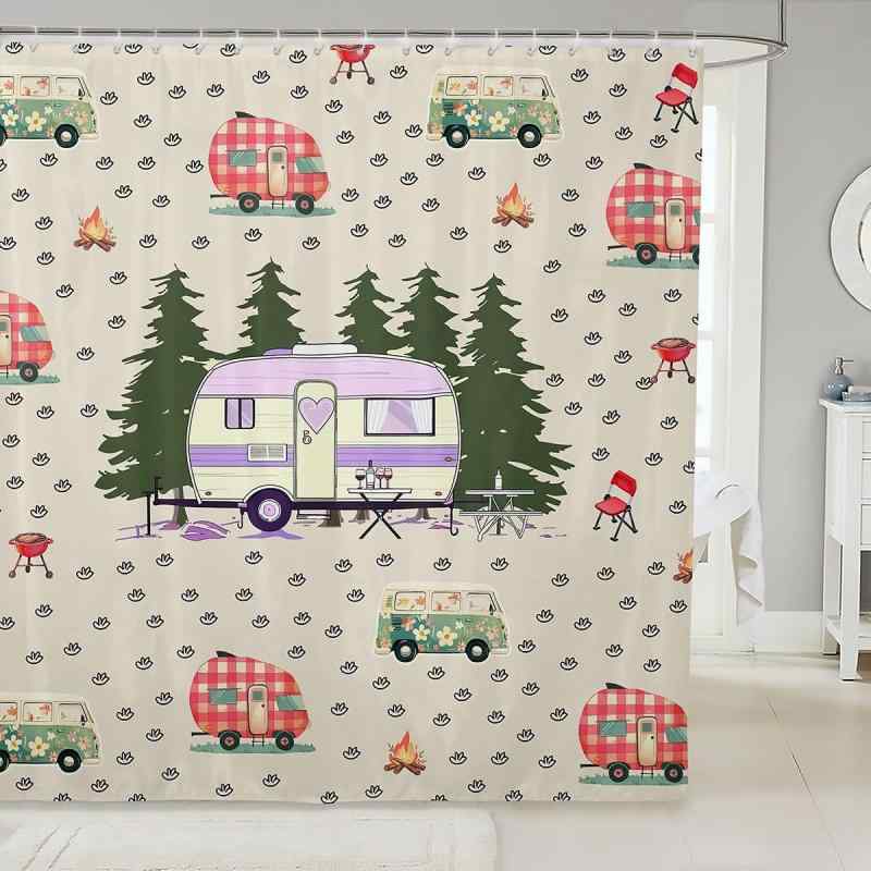 シャワーカーテン キッズ 子供用 漫画柄 おもちゃの車柄 デジタルプリント 防水 撥水 防カビ ポリエステル バスルーム 間仕切り 目隠し
