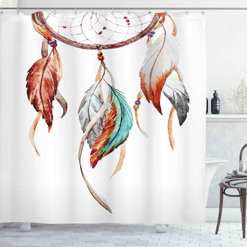 シャワーカーテン ドリームキャッチャー柄 カラフル 夢幻的 おしゃれ デジタルプリント 防水 ポリエステル製 バスルーム 間仕切り
