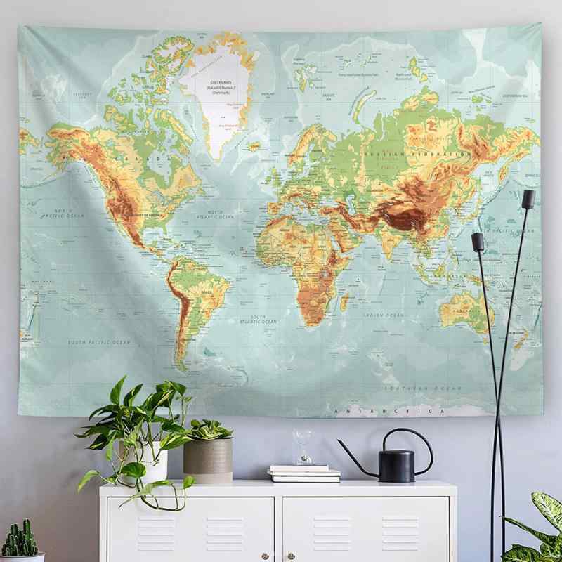 タペストリー 世界地図 星空柄 デジタルプリント ポリエステル製 四角形 モダン シンプル インテリア 壁掛け ウォールアート リビング 寝室 書斎 子供部屋 飾り付け 手洗い可能 背景