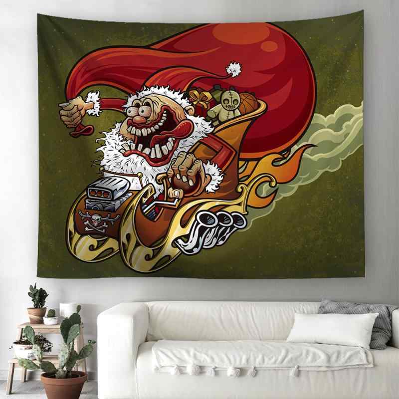 タペストリー クリスマス柄 人物柄 ポリエステル 壁掛け ウォールデコ 室内装飾 背景布 ウォッシャブル リビング 寝室 子供部屋 モダン シンプル(x2)