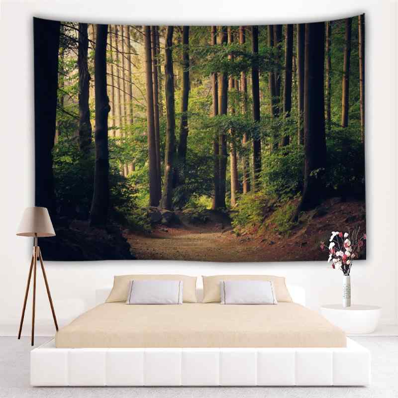 タペストリー 壁掛け インテリア 部屋飾り ポリエステル製 森林柄 人物画 モダン シンプル 正方形 リビング 寝室 書斎 子供部屋 アート ウォールデコ(x2)