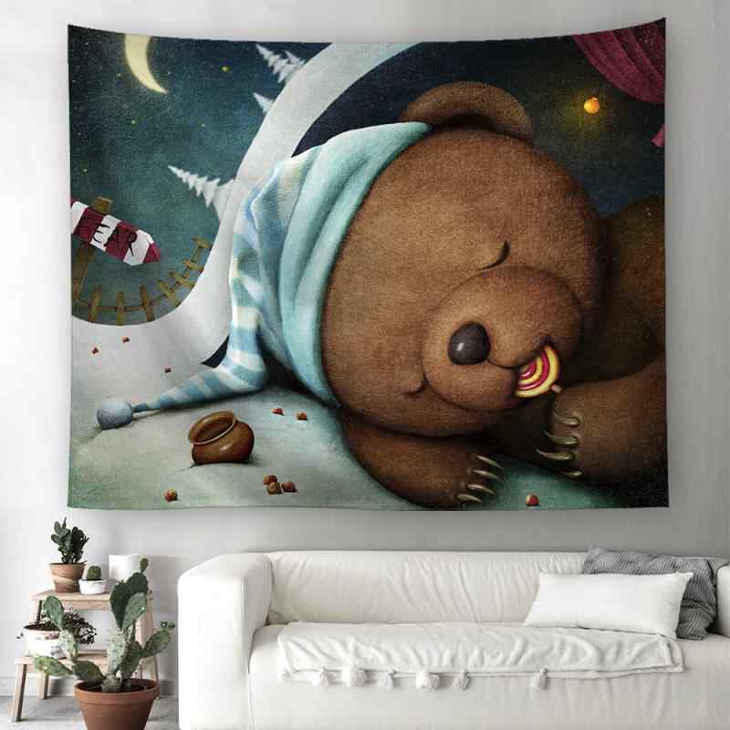 タペストリー クリスマス プリント ポリエステル ウォールデコレーション 壁掛け 装飾布 モダン シンプル リビング 寝室 子供部屋 インテリア 大判 総柄(x2)