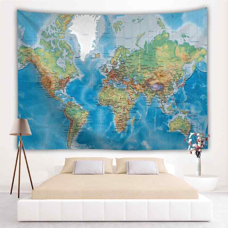 タペストリー 古地図 マップ柄 プリント 壁掛け ポリエステル インテリア 装飾 リビング 寝室 書斎 子供部屋 デコレーション おしゃれ モダン シンプル 手洗い可(x2)