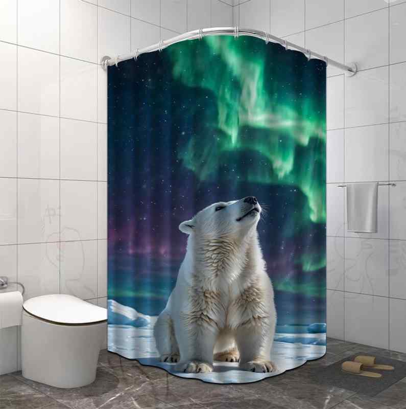 シャワーカーテン 浴室用 防水 防カビ ポリエステル 撥水加工 速乾 目隠し プライバシー保護 間仕切り 穴あけ不要 つっぱり式 シンプル モダン ホテルライク