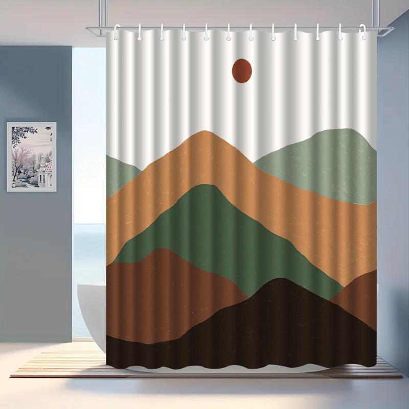 シャワーカーテン 抽象アート デジタルプリント ポリエステル 防水 撥水加工 速乾 防カビ おしゃれ 浴室 バスルーム 間仕切り 目隠し