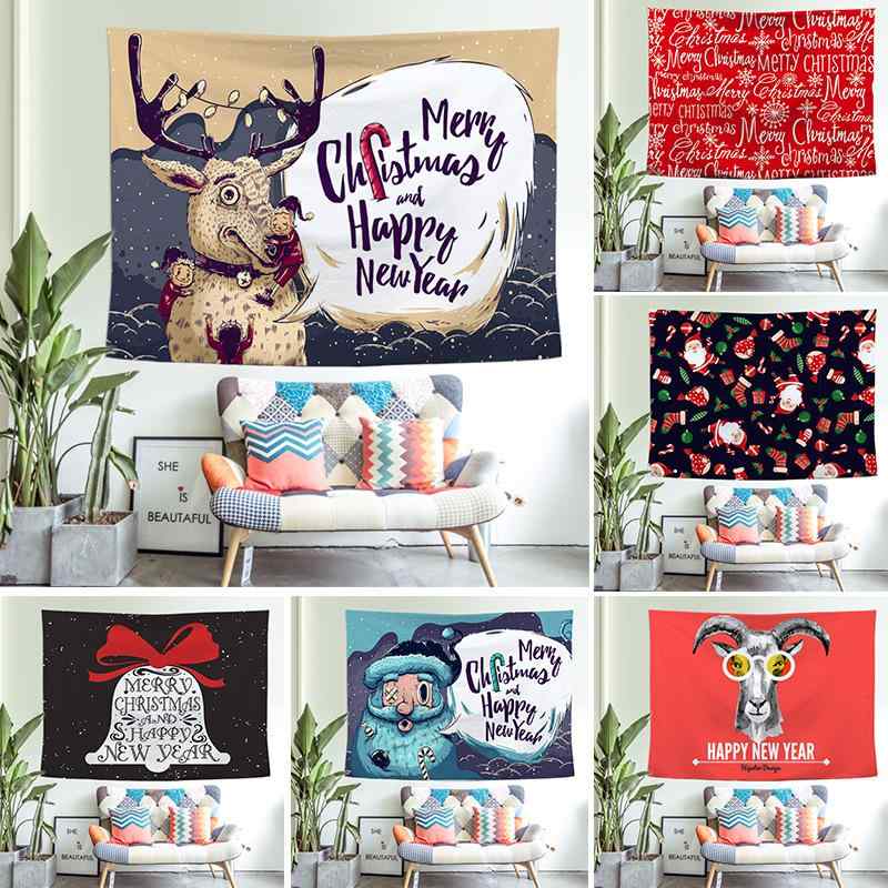 タペストリー ウォールデコ クリスマス飾り 壁掛け ポリエステル製 大判 長方形 カラフル 模様入り 部屋装飾 リビング 寝室 インテリア パーティ