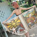 ビーチタオル バスタオル マイクロファイバー ポリエステル 長方形 デジタルプリント 大判 軽量 吸水速乾 夏 プール レジャー アウトドア 旅行 花柄