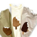 キッズ ベビーTシャツ 新生児 ユニセックス かわいい アイスクリーム刺繍 丸首 半袖 夏 薄手 韓国風 綿 モダール 吸湿速乾 柔らかい肌触り