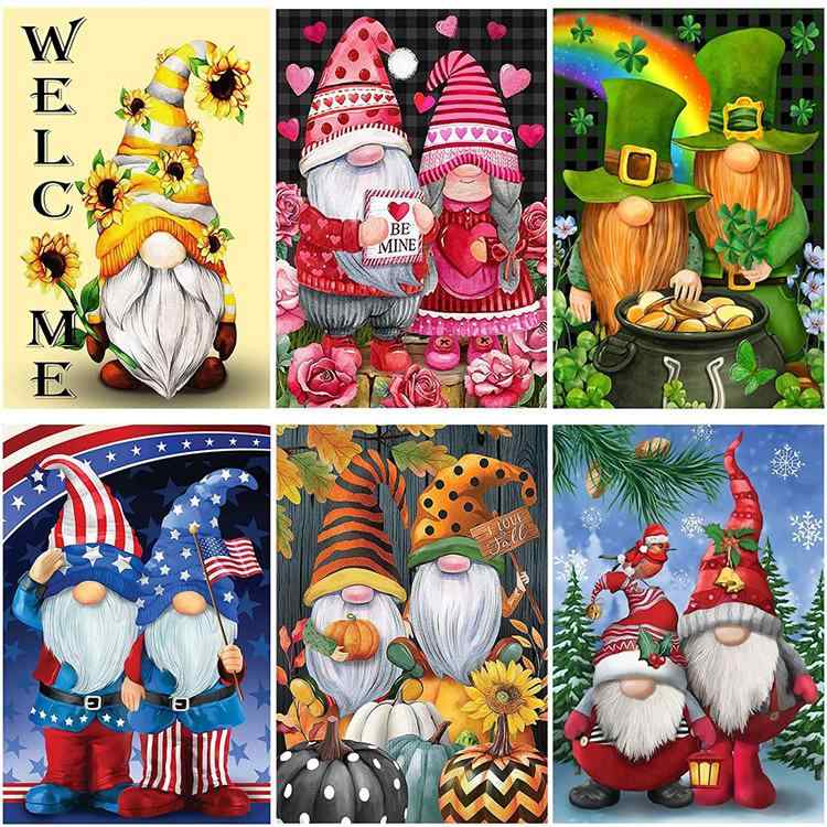 ダイヤモンドアート 5D DIY サンタクロース 全面貼り クリスマスシリーズ 6枚セット 油絵キャンバス ア..