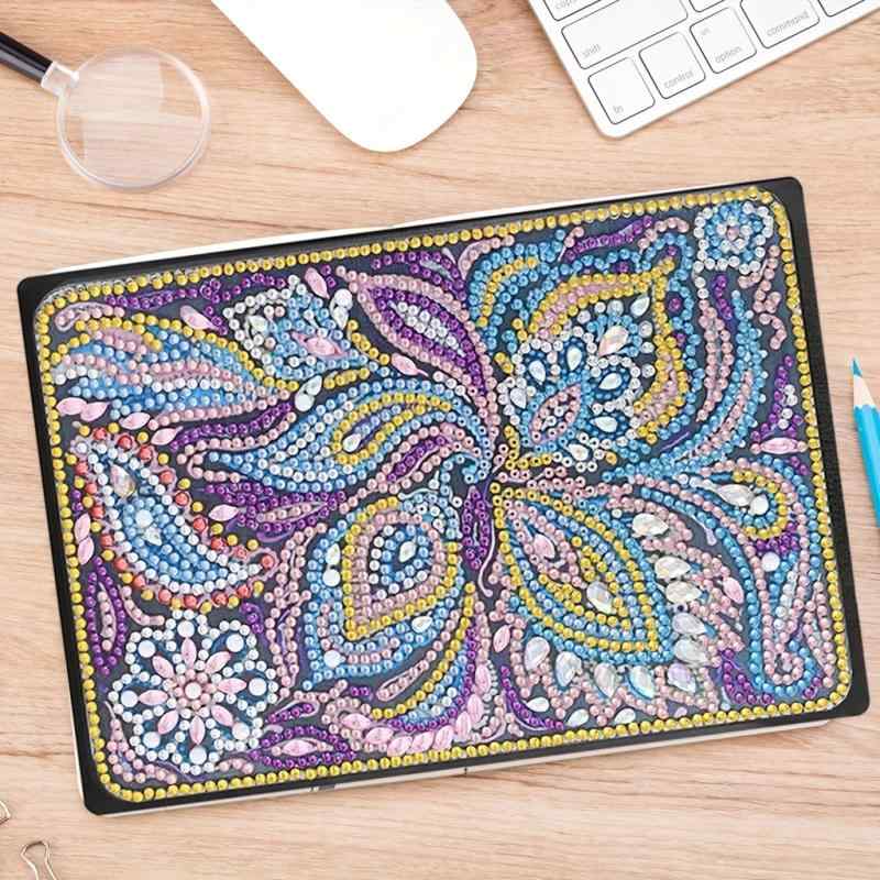 ノート 5D ダイヤモンドアート キット DIY ハンドメイド 特殊形状 蝶モチーフ 立体 ラインストーン ス..