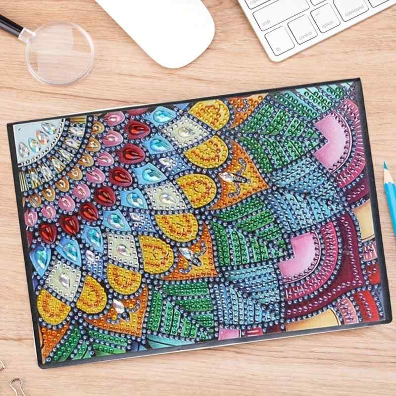 ノート 手帳 ジャーナル ダイヤモンドアート DIYキット 5D マンダラ 花柄 特殊形状 ラインストーン ク..
