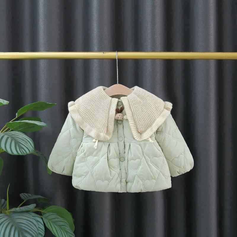 キッズ 子供服 女の子 ベビー 中綿ジャケット コート 冬服 厚手 暖か 防寒 ニットドールカラー 綿 コッ..