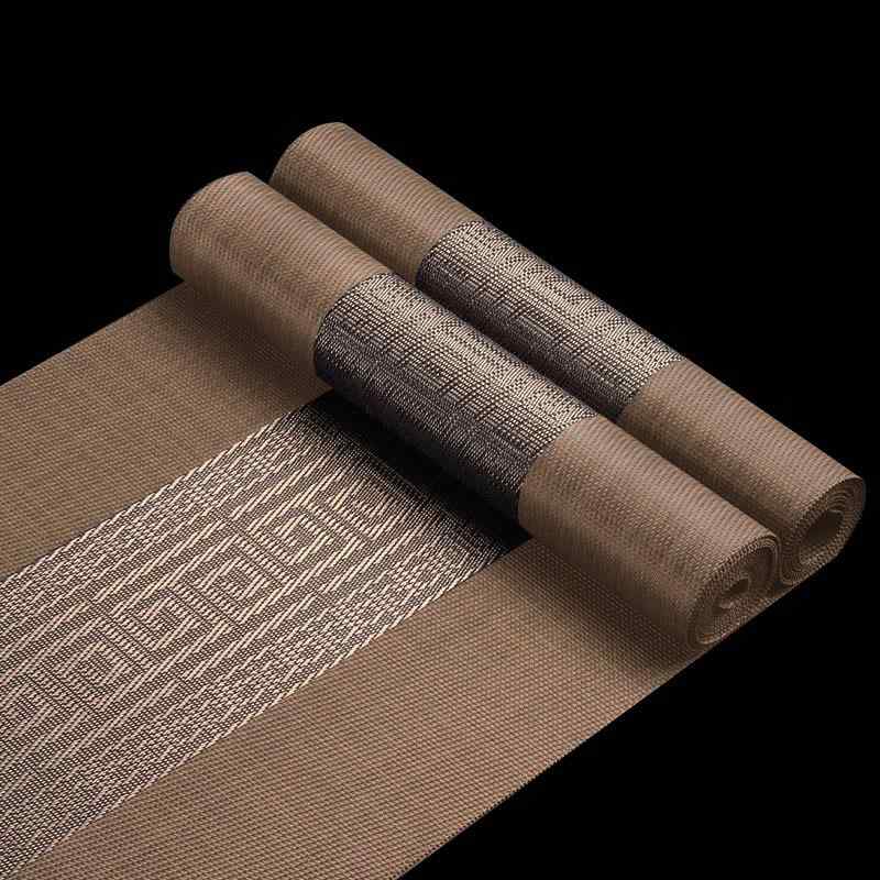 テーブルランナー 新中式 モダンチャイニーズ 禅風 防水 PVC製 テーブルマット ティーマット テーブルクロス ライトラグジュアリー 高級感 ダイニング ティーテーブル ロングタイプ