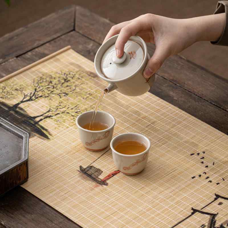 乾泡 茶席 茶布 竹製 編み込み 高級感 和風 日式 新中国風 禅風 レトロ ヴィンテージ 断熱 耐熱 テーブ..