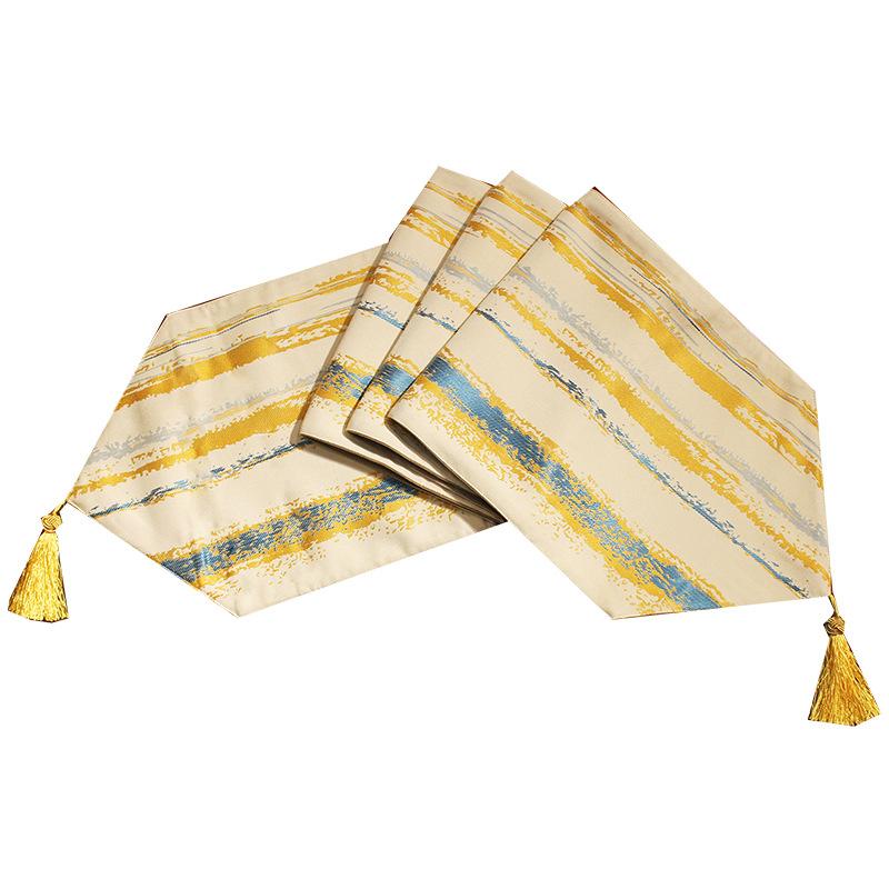 テーブルランナー ベッドランナー モダン 北欧風 新中国風 ライトラグジュアリー 高級感 幾何学模様 ス..