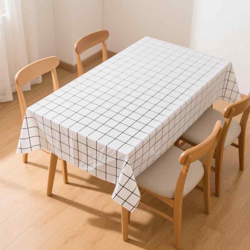 テーブルクロス 使い捨て PEVA素材 北欧風 格子柄 チェック柄 防水 防油 防汚 滑り止め レストラン 業務用 家庭用 ダイニング リビング ドレッサー コーヒーテーブル イベント パーティー ピクニック 長方形