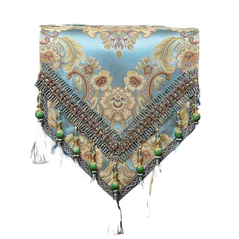 テーブルランナー アメリカン ヨーロピアン 高級感 上質 布製 エンボス加工 ダイニングテーブル コーヒ..