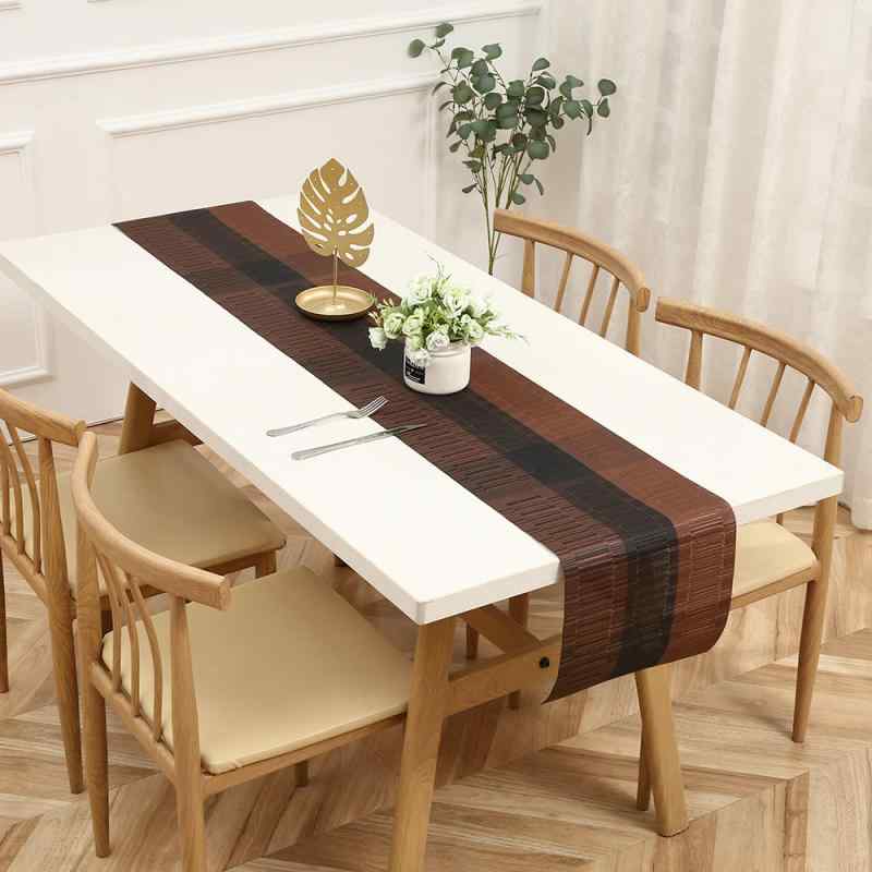 テーブルランナー PVC製 撥水 防水 防汚加工 欧風 新中華風 北欧デザイン 家庭用 リビング ダイニング ..