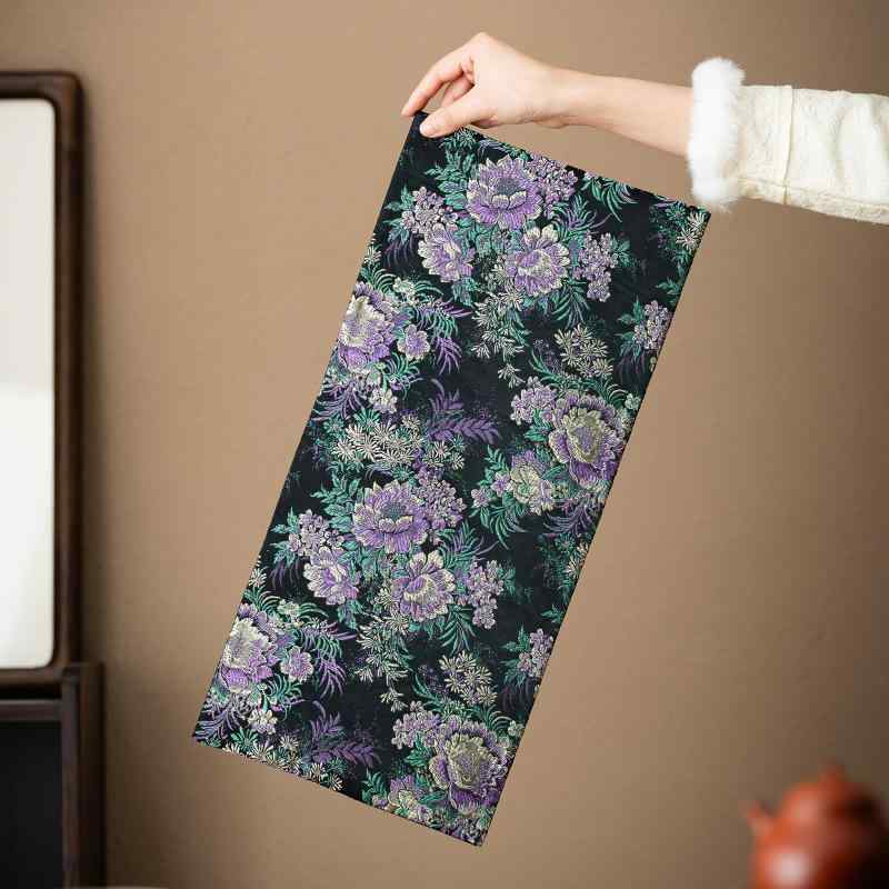 茶席 新中華風 両面 ジャガード織り 布製 ティーマット 禅意 長方形 テーブルクロス テーブルランナー ..