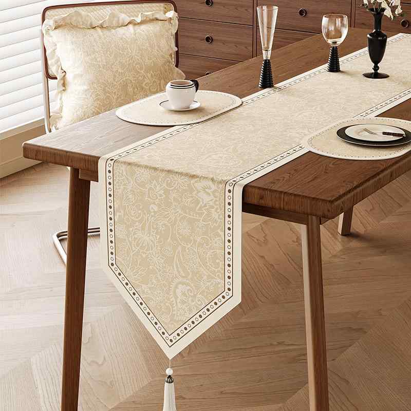 テーブルランナー アメリカン レトロ 高級感 おしゃれ リネン 植物 花柄 ロング 長方形 ダイニング リビング コーヒーテーブル テレビボード チェスト サイドボード マルチカバー