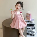 セットアップ キッズ 女の子 夏物 ストライプ柄 ノースリーブワンピース サロペットスカート 薄手 2点セット かわいい おしゃれ お出かけ 普段使い 子供服