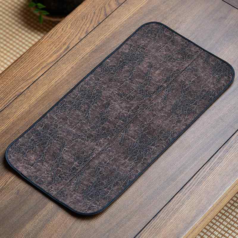 茶席 香雲紗 手作り ヴィンテージ レトロ 両面 高級感 中華風 断熱 防水 乾泡席 テーブルランナー 敷物 茶器マット 氷梅柄 花柄(x2)