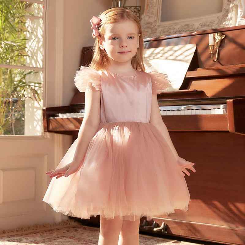 楽天花りぼんドレス 女の子 キッズ ガールズ プリンセス フレンチスタイル ボリューム感 高級感 フォーマル 誕生日パーティー 発表会 結婚式 サテン レース ロング オールシーズン ホワイト 淡色 ワンピース