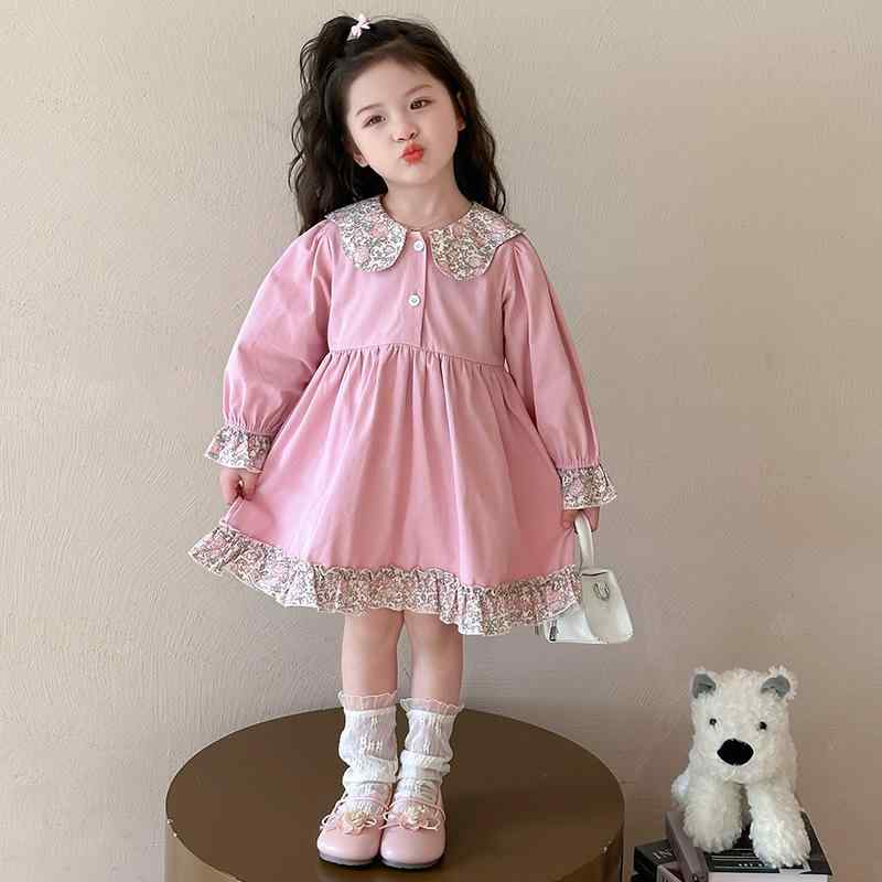 ワンピース 女の子 キッズ 長袖 プリンセスドレス 韓国風 森ガール風 ナチュラル かわいい フォーマル ..