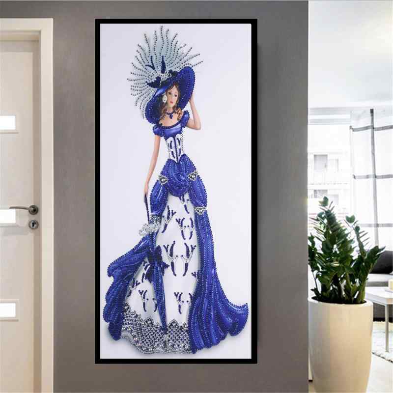 ダイヤモンドアート DIY ハンドメイド 人物 女性 美女柄 クリスタル ラインストーン 異形型 キャンバス..