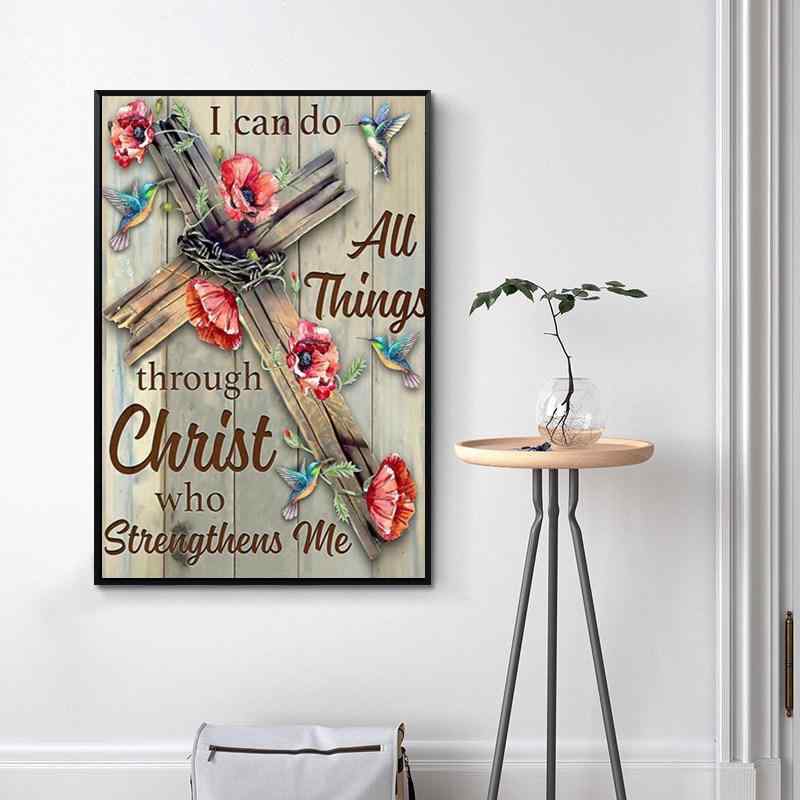 ダイヤモンドアート DIY 手作り 十字架 カード 全面貼り付け アクリルストーン 装飾画 キット リビング..