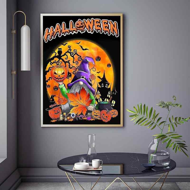 ダイヤモンドアート ハロウィン ノーム 5D フルジルコニア DIY ジルコニア刺繍 インテリア 装飾画 リビング 寝室 玄関 壁飾り キャンバス 手芸キット(x2)