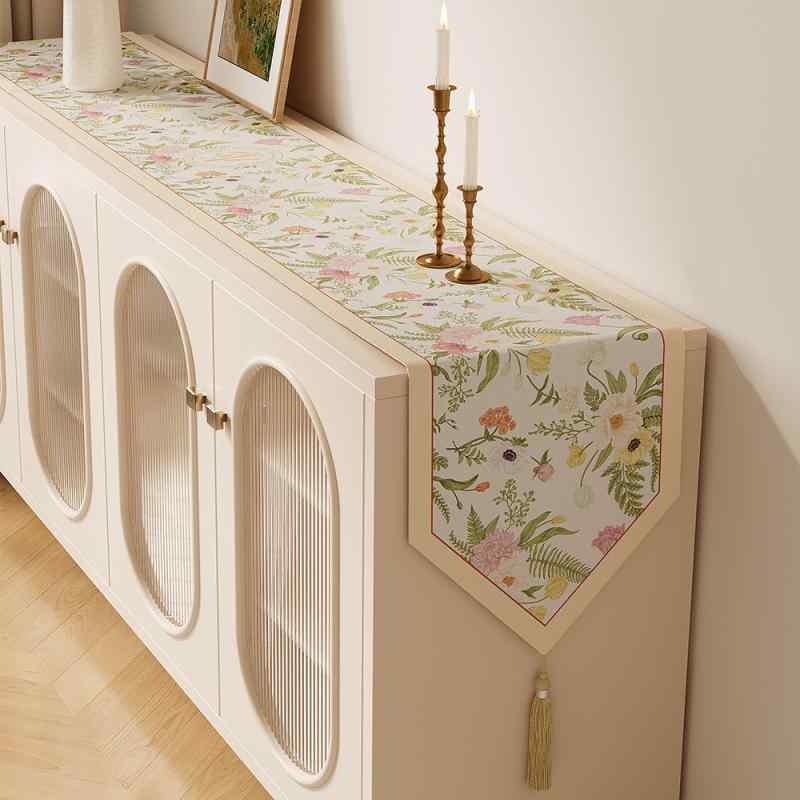テーブルランナー フレンチレトロ ヴィンテージ コットンリネン 布製 防水 家庭用 リビング 食卓 玄関 ..