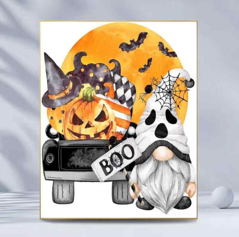 ダイヤモンドアート 大人 子供 5D DIY キット 丸ビーズ 手作り キャンバス 手芸 キャラクター サンタクロース ハロウィン パンプキン インテリア(x2)