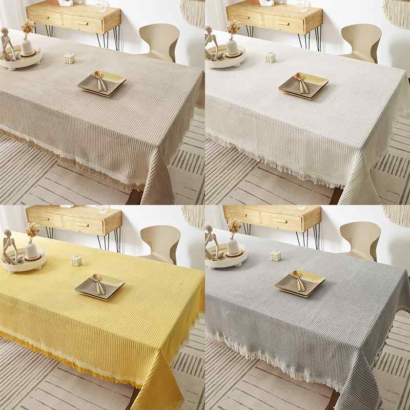 テーブルクロス 綿麻 日式 侘寂風 和風 ダイニングテーブル ローテーブル 学習机 寮 書斎 マルチカバー 長方形 無地 滑り止め インテリア