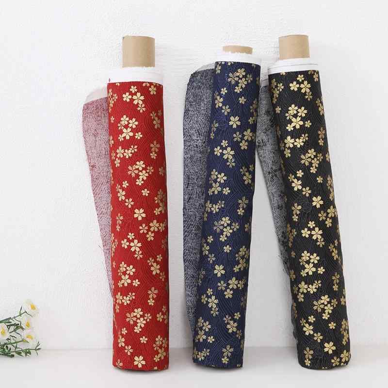 生地 和風 桜吹雪 箔押し 小花柄 綿麻 コットンリネン 綿100% 平織り デジタルプリント バッグ 鞄 クッ..