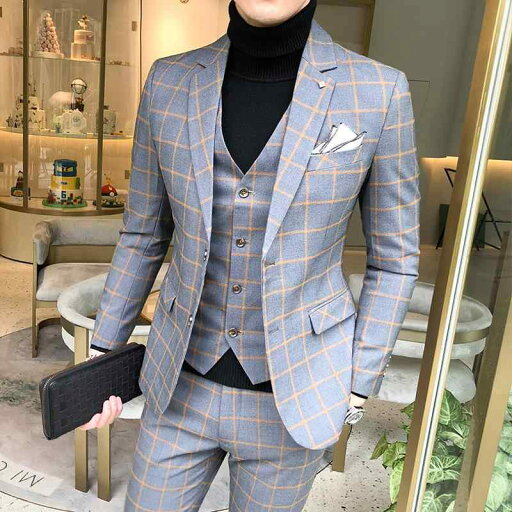 スーツ メンズ スリーピース セットアップ スリムフィット 韓国風 アセテート繊維 オールシーズン 結婚式 新郎 披露宴 二次会 パーティー フォーマル ビジネス 礼服(x2) スーツ メンズ スリーピース セットアップ スリムフィット 韓国風 アセテート繊維 オールシーズン 結婚式 新郎 披露宴 二次会 パーティー フォーマル ビジネス 礼服(x2)