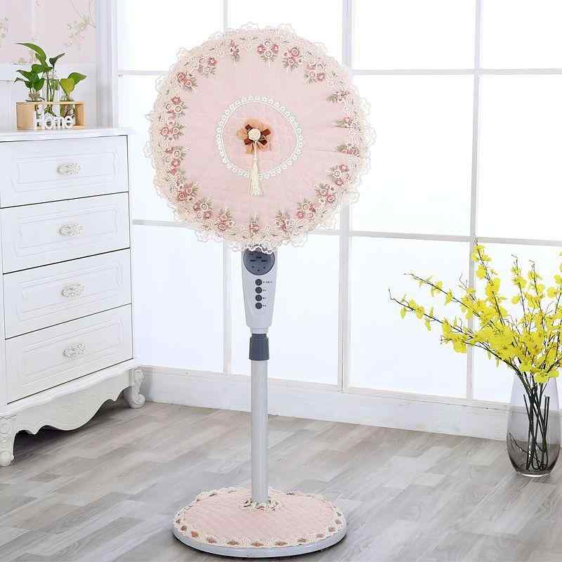 扇風機カバー 防塵 丸型 家庭用 卓上 フロア扇風機兼用 おしゃれな花柄デザイン コットン製 ほこりよけ..