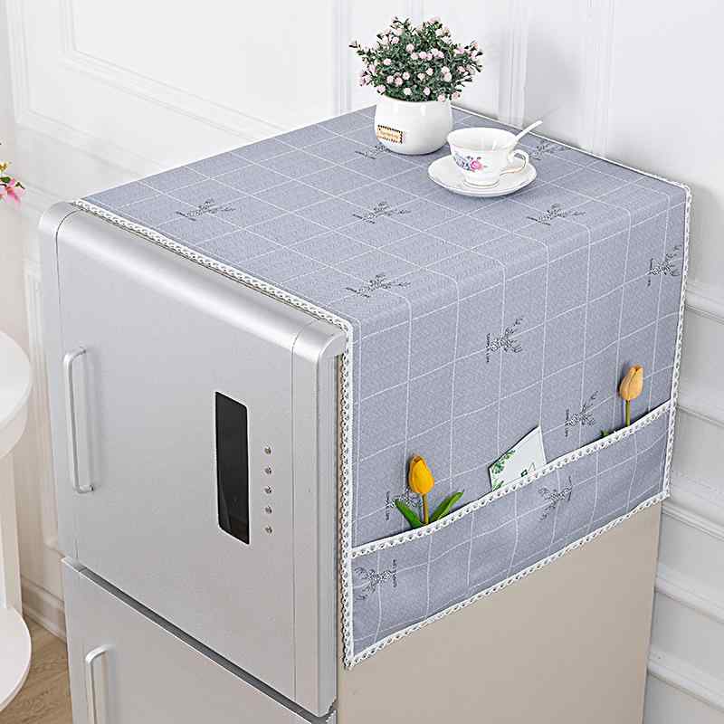 楽天花りぼん家電カバー 冷蔵庫 電子レンジ 洗濯機 兼用 片開き 両開き 防塵 埃避け 家庭用 北欧 田園風 牛柄 おしゃれ リビング キッチン ランドリー マルチクロス