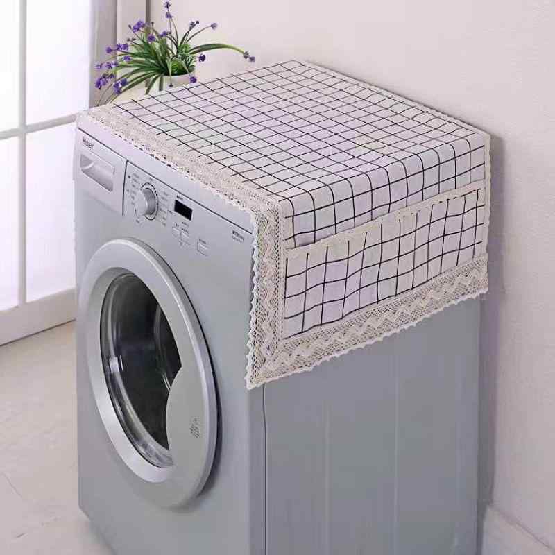 楽天花りぼん家電カバー 冷蔵庫用 洗濯機用 電子レンジ用 マルチ ダストカバー 多機種対応 単開門 両開門 防塵 汚れ防止 目隠し おしゃれ インテリア 田園風 キッチン リビング