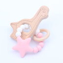 ベビー 赤ちゃん 歯固めおもちゃ シリコン製 星型 ブナ材 天然木 握りやすい 安全素材 かわいい 出産祝い プレゼント カラフル 3ヶ月以上 乳児向け(x3)