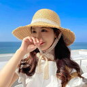 麦わら帽子 レディース ラフィア 広つば バケットハット レースリボン フリンジ 日よけ UVカット 通気性 ビーチ サマー 春夏 ペーパー素材 カーキ オフホ...