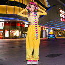 キッズ 女の子 ダンス衣装 ストリート系 ジャズ ヒップホップ ステージウェア 長袖 ショート丈 へそ出しトップス 綿素材 秋 発表会 レッスン着