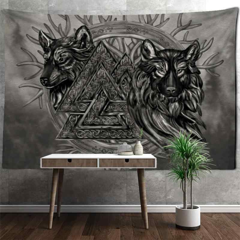 タペストリー 北欧ルーン アート 壁掛け 神秘的 ボヘミアン ヨーロピアン 風景柄 リビング 寝室 書斎 ..