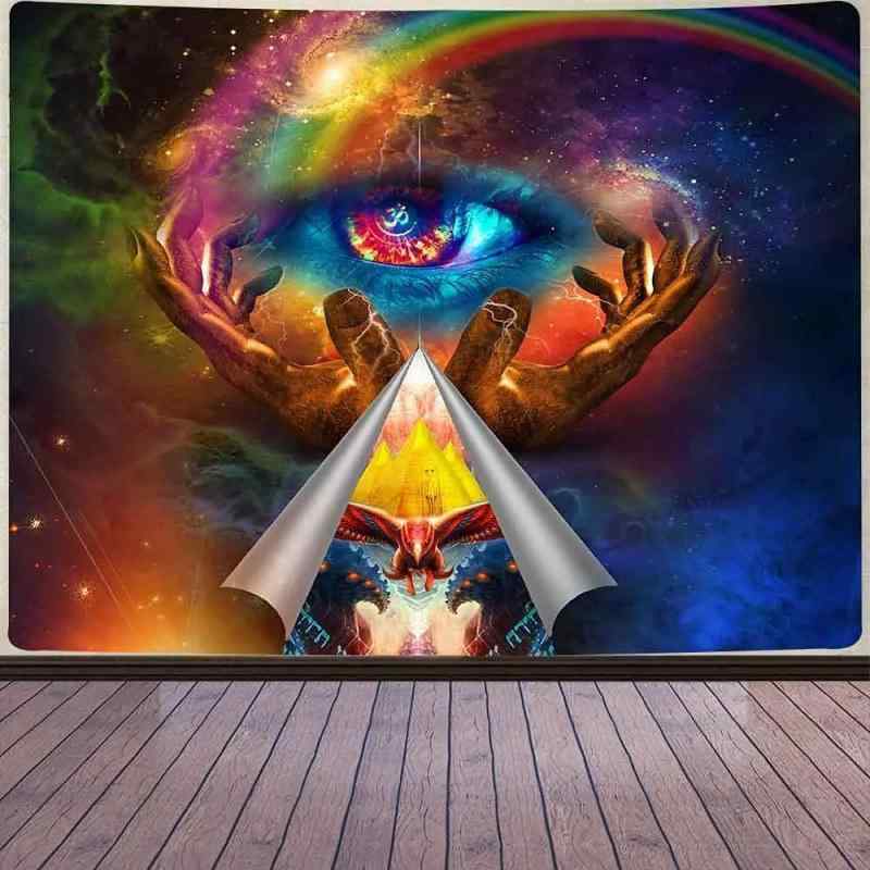 タペストリー 古代エジプト ホルスの目 ファラオ 神像 壁掛け リビング 寝室 部屋 インテリア 装飾 背景布 ポリエステル ヨーロピアン