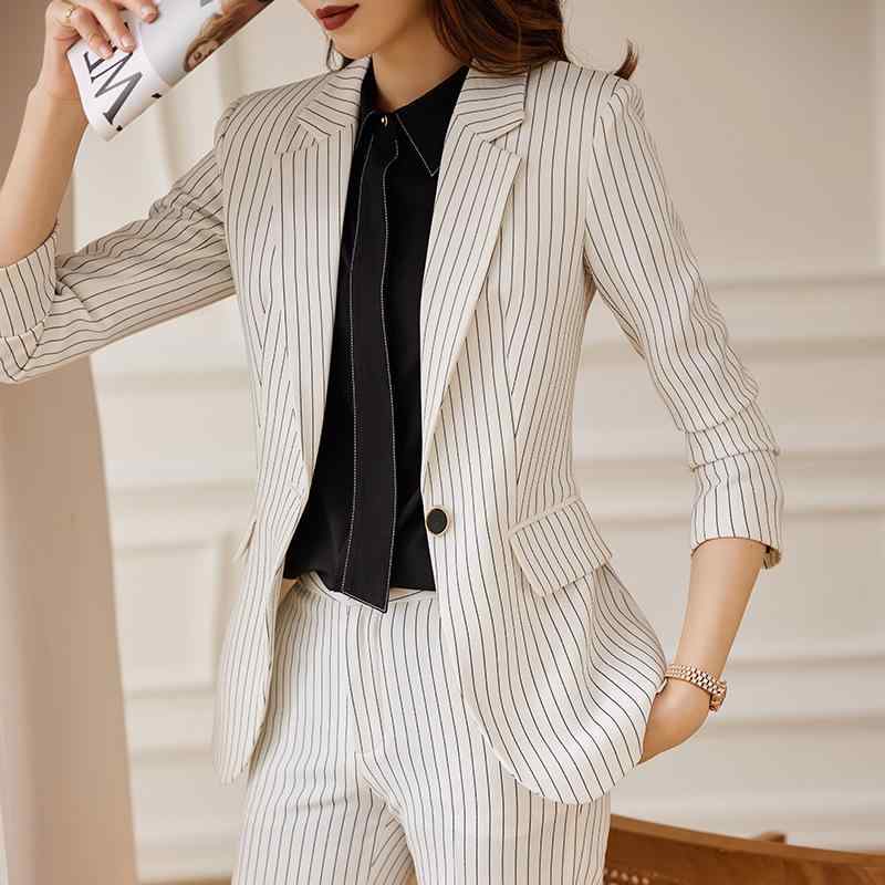 ジャケット レディース ストライプ 秋冬 通勤 ビジネス オフィス フォーマル きれいめ テーラードジャケット パンツスーツ セットアップ ポリエステル しわになりにくい 上品 長袖