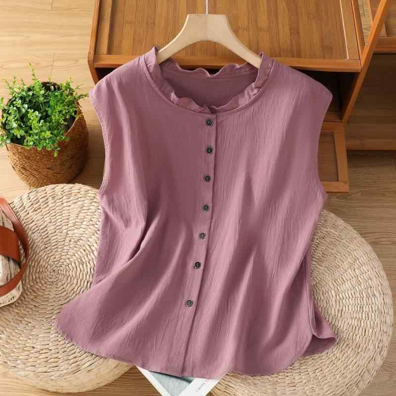 シャツ レディース レトロカラー エレガント 上品 フリル襟 フリル袖 半袖 アクリル トップス 春夏 通勤 オフィススタイル マカロンカラー