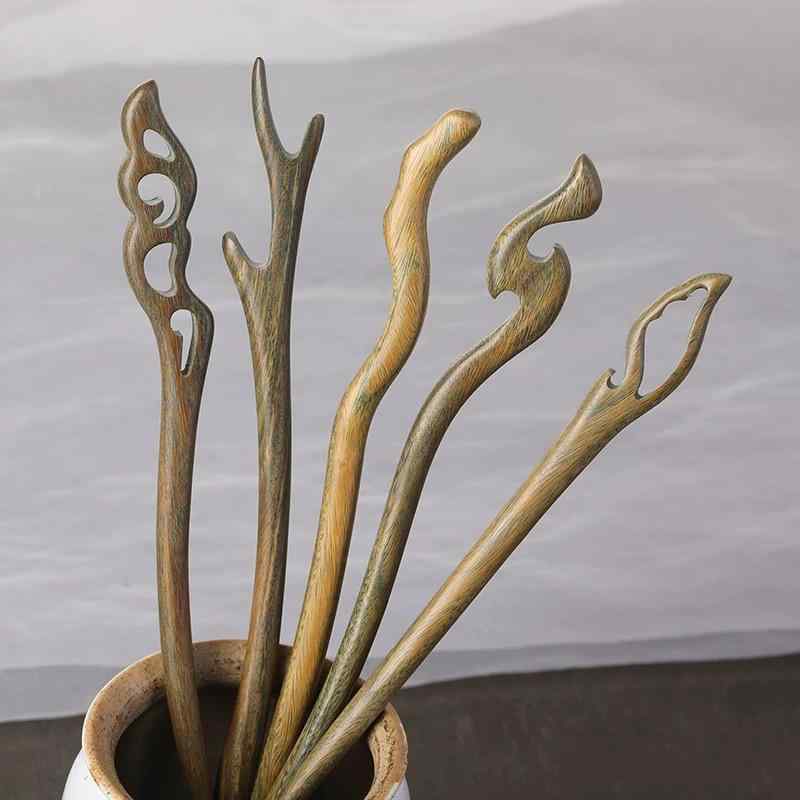 かんざし レディース 緑檀 木製 ヘアアクセサリー 新中式 和風 古風 レトロ エスニック まとめ髪 アップヘア 髪飾り 普段使い 和装 着物 浴衣 上品 ヘア...