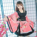 コスプレ レディース 和服 改良版 極楽浄土風 花魁 ロリータ 仮装 衣装 イベント 舞台 ハロウィン コットン 綿 着物 女性用 コスチューム ドレス ホワイト ピンク